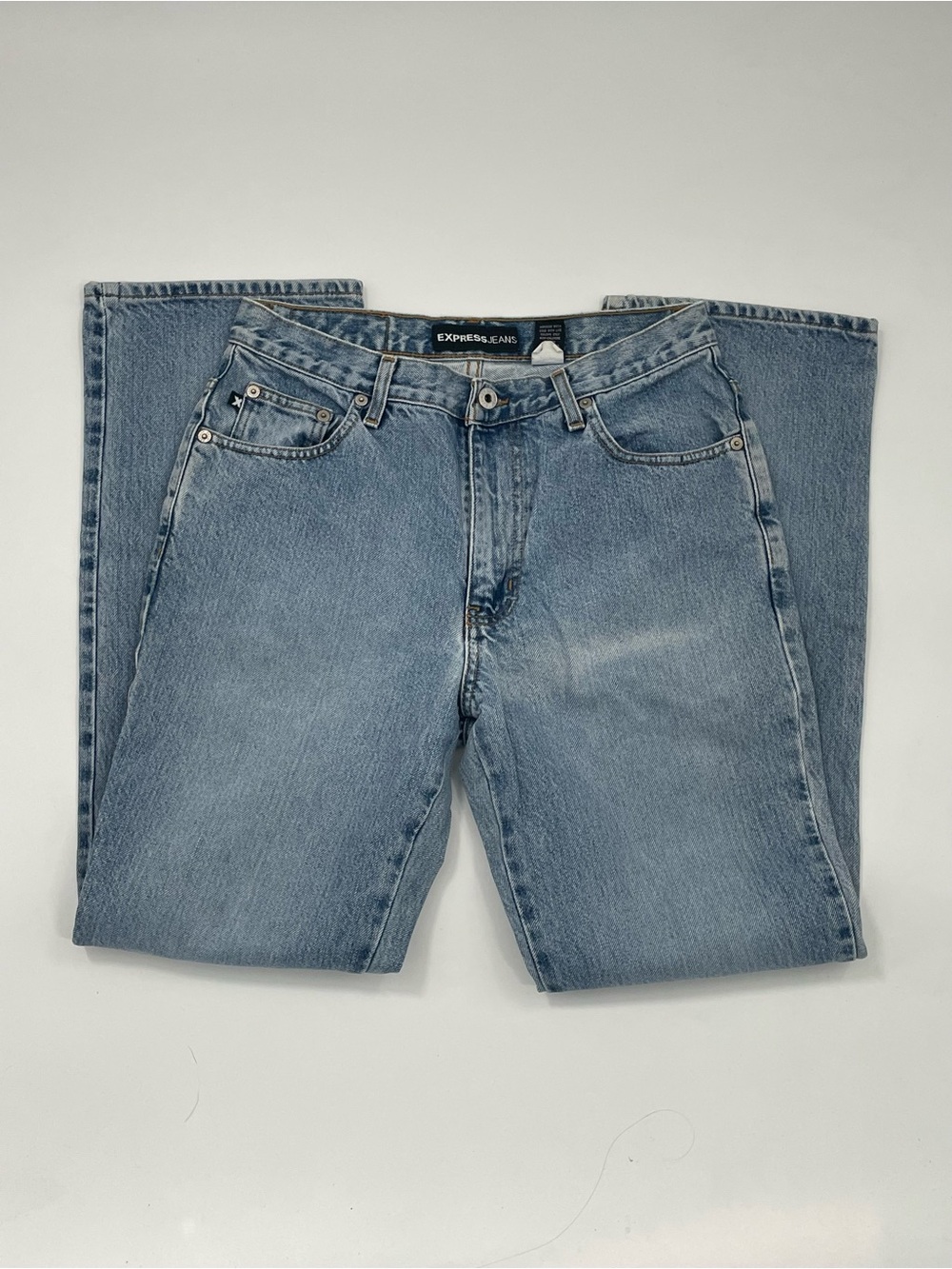 Vintage Express Bleus Women's Boot Cut Jeans - Light Blue 100% Cotton Denim